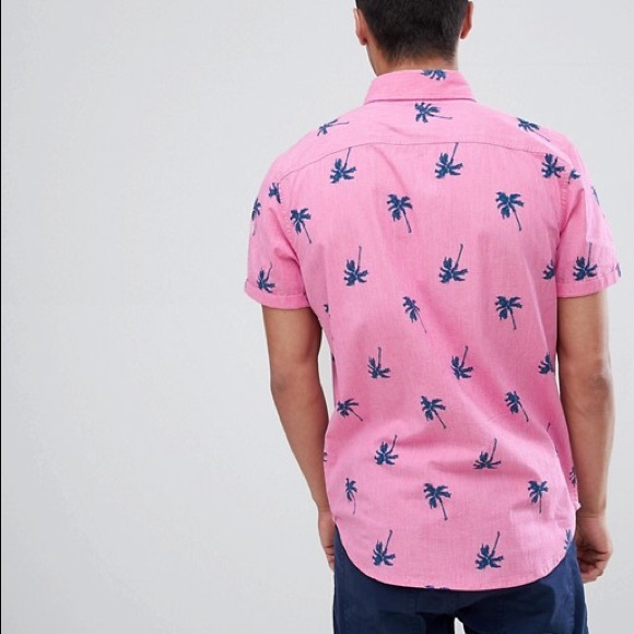 Hollister Short Sleeve Palm Tree Print Button Down - Picture 2 of 3